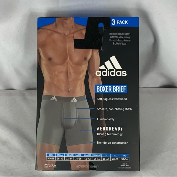 NWT Adidas 3 Pack Performance Underwear - Picture 2 of 4
